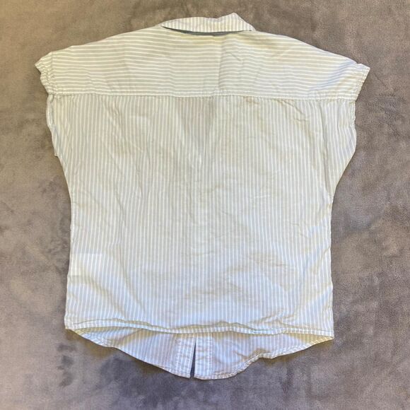 H&M Blue & White Striped Linen Button-Up Shirt - Picture 3 of 3